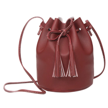 Rundes Utensilo aus Kunstleder - Bobbel Bag - Rotbraun